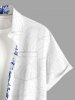 Skulls Tropical Leaf Hibiscus Flower Print Hawaii Button Pocket Shirt For Men -  