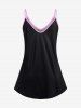 Plus Size Skulls Floral Print Cami Top(Adjustable Shoulder Strap) - Noir 2X