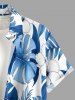 Skull Hibiscus Flower Tropical Leaf Print Buttons Pocket Hawaii Shirt For Men -  
