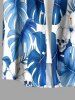 Skull Hibiscus Flower Tropical Leaf Print Buttons Pocket Hawaii Shirt For Men -  