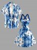 Skull Hibiscus Flower Tropical Leaf Print Crisscross Straps Bowknot Hawaii Tank Dress -  