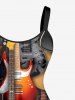 Musical Instruments Bass Print Matching Hawaii Beach Outfit For Couples - marron foncé 