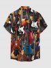 Musical Instruments Bass Print Matching Hawaii Beach Outfit For Couples - marron foncé 