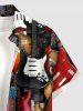 Musical Instruments Bass Print Matching Hawaii Beach Outfit For Couples - marron foncé 