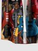 Musical Instruments Bass Print Matching Hawaii Beach Outfit For Couples - marron foncé 