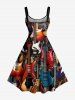 Musical Instruments Bass Print Matching Hawaii Beach Outfit For Couples - marron foncé 