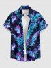 Glitter Tropical Leaf Flower Print Matching Hawaii Beach Outfit For Couples - Bleu profond 