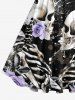 Skulls Skeleton Lovers Flower Print Hawaii Vintage Swing A Line Dress -  