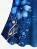 Flower Ombre Music Symbol Print Cold Shoulder Cami T-shirt -  