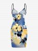Coconut Tree Sea Hibiscus Flower Print Hawaii Convertible Beach Cover Up -  