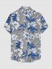 Flowers Leaf Print Buttons Pocket Hawaii Shirt For Men - Gris Clair XL