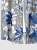 Flowers Leaf Print Buttons Pocket Hawaii Shirt For Men - Gris Clair XL