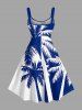 Coconut Tree Colorblock Print Hawaii Tank Dress -  