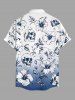Skull Hibiscus Flower Ombre Print Buttons Pocket Hawaii Shirt For Men -  