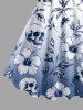 Skull Hibiscus Flower Ombre Print Hawaii Tank Dress - Bleu 2X