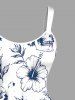Skull Hibiscus Flower Ombre Print Hawaii Tank Dress - Bleu 2X