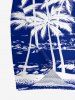 Coconut Tree Sea Waves Print Convertible Hawaii Beach Cover -  