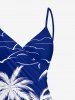 Coconut Tree Sea Waves Print Convertible Hawaii Beach Cover -  