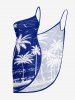 Coconut Tree Sea Waves Print Convertible Hawaii Beach Cover -  