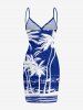 Coconut Tree Sea Waves Print Convertible Hawaii Beach Cover -  