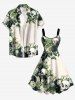 Skulls Rose Flower Leaf Print Hawaii A Line Dress -  M