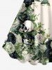 Skulls Rose Flower Leaf Print Hawaii A Line Dress -  M