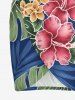 Tropical Leaf Hibiscus Flower Print Hawaii Convertible Beach Cover Up -  