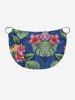 Tropical Leaf Hibiscus Flower Print Hawaii Convertible Beach Cover Up -  