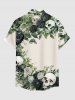Skulls Rose Flower Leaf Print Hawaii Button Pocket Shirt For Men -  XL