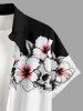 Skulls Flower Colorblock Print Buttons Pocket Hawaii Shirt For Men - Noir S