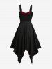 Robe mouchoir bicolore texturée avec ceinture amovible - Noir L