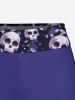 Skulls Diamond Light Spot Print Twist Halter Boyleg Tankini Swimsuit -  