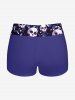 Skulls Diamond Light Spot Print Twist Halter Boyleg Tankini Swimsuit -  