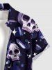 Skulls Diamond Light Spot Print Button Pocket Shirt For Men -  