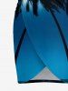Paréo de plage convertible imprimé Cocotier Mer Ciel Hawaii - Bleu 2X