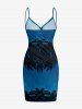 Paréo de plage convertible imprimé Cocotier Mer Ciel Hawaii - Bleu 2X