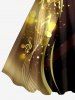 Musical Notes Curve Glitter 3D Print Hawaii Tank Dress - marron foncé 4X
