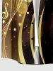 Plus Size Musical Notes Curve Glitter 3D Print Buttons Pocket Hawaii Shirt For Men -  