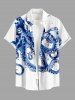 Plus Size Octopus Print Buttons Pocket Hawaii Shirt For Men -  