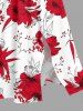Hibiscus Flower Leaf Print Split Hawaii Midi Dress - Rouge 1X