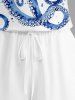 Octopus Print Cinched Hawaii Romper -  