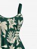 Coconut Tree Flower Leaf Sun Print Plus Size Matching Hawaii Beach Outfit For Couples - Vert profond 