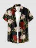 Flower Tropical Leaf Branch Print Matching Hawaii Beach Outfit For Couples - Rouge Vineux 