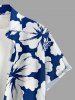 Plus Size Hibiscus Flower Print Buttons Pocket Hawaii Shirt For Men -  