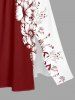 Skull Flowers Colorblock Print Split Hawaii Midi Dress -  