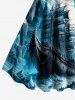Plus Size Ship Sea Waves Cruise Print Hawaii Tank Dress -  