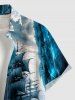 Ship Sea Waves Cruise Print Buttons Pocket Hawaii Shirt For Men -  