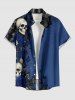 Skulls Rose Flower Butterfly Print Matching Hawaii Beach Outfit For Couples -  