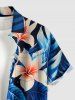 Flowers Tropical Leaf Print Buttons Pocket Hawaii Shirt For Men -  