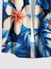 Flowers Tropical Leaf Print Buttons Pocket Hawaii Shirt For Men -  